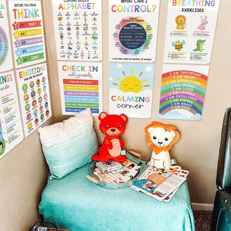Mindful Sprouts® Emotional Growth Pack – 12 Calming Corner Prints for Kids